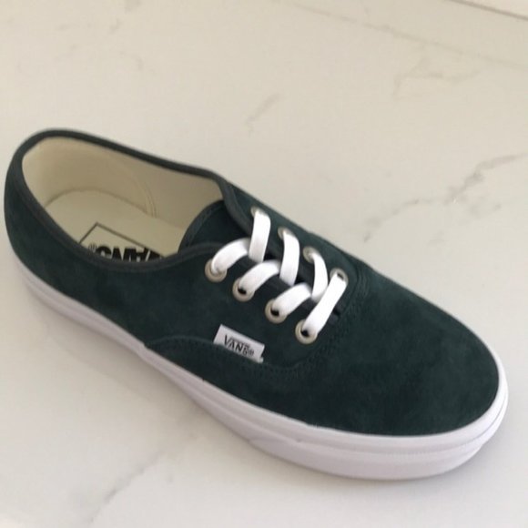 Vans authentic pig suede darkest green sneaker shoes 7.5 - Picture 3 of 7